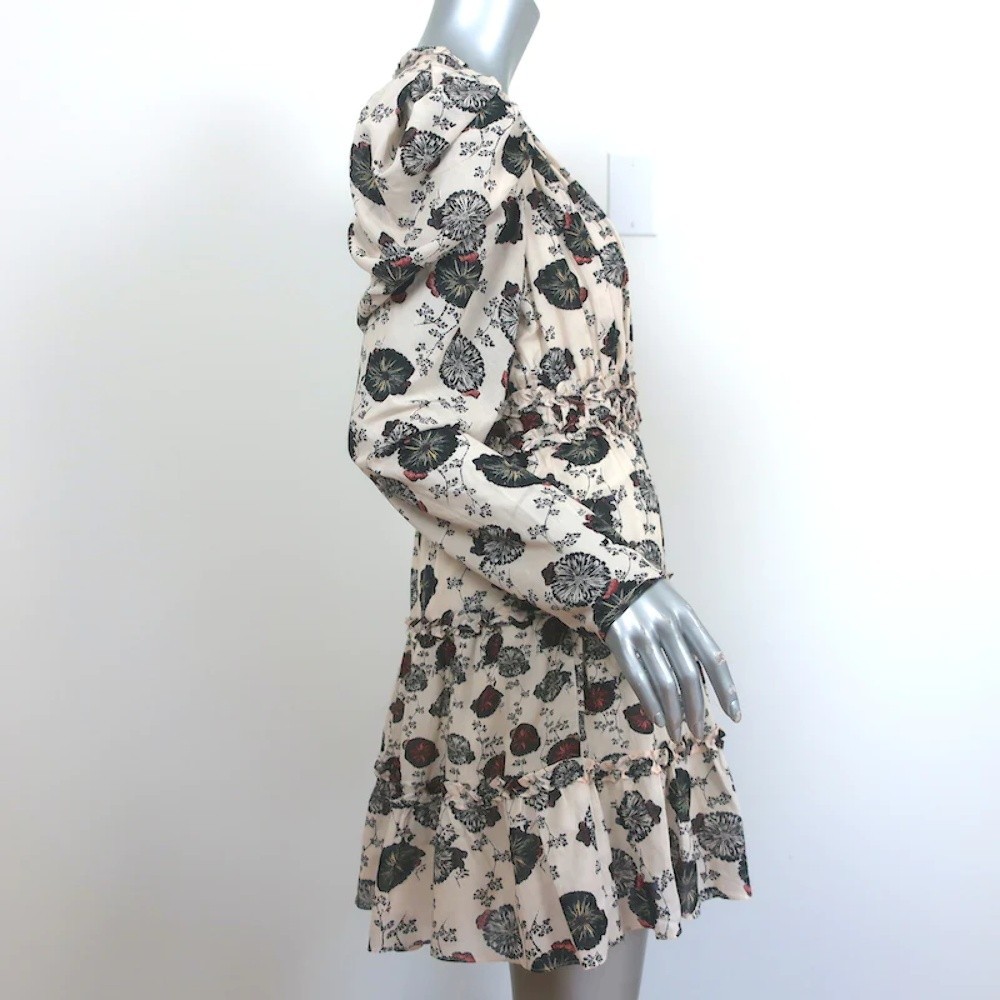Ulla Johnson Ruffled Mini Dress Winsor Gardenia Print Voile Size 6 NEW - Picture 2 of 7
